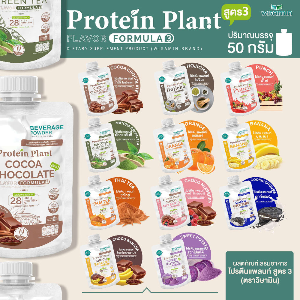 Plant Protein Formula 3 | 50g Ready-to-Mix Sachet | 11 Flavours