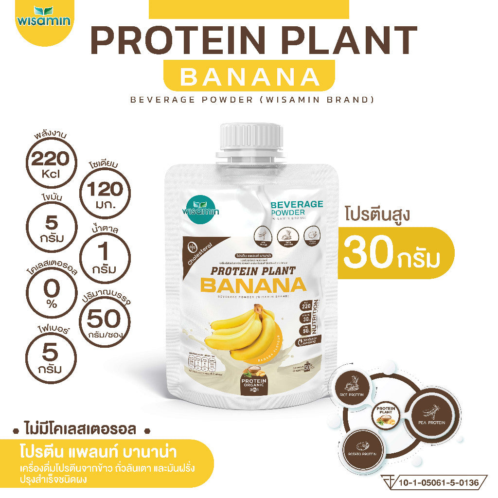 WISAMIN Plant Protein Formula 1 | 50g Ready-to-Mix Sachet | 10 Flavors | Organic | Halal | Soy-Free | Non-GMO