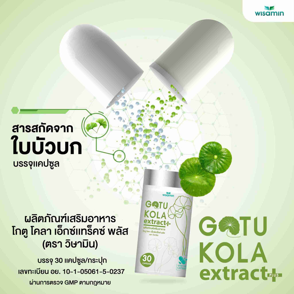 WISAMIN Gotu Kola Extract Plus | Herbal Formula | 945mg per Capsule | Halal | 30 Capsules