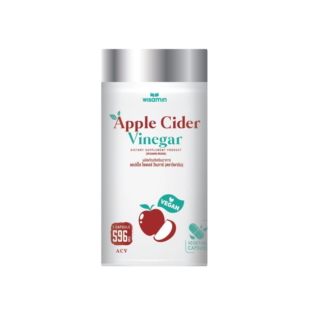 WISAMIN Apple Cider Vinegar 500 mg | 30 Capsules | Halal Certified