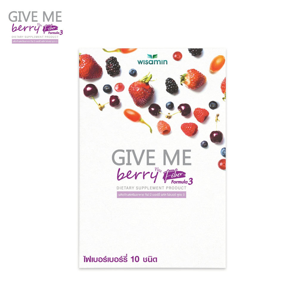 WISAMIN Give Me Berry Plus Fiber Formula 3 | High Fiber Blend | 7 Sachets | Halal Certified
